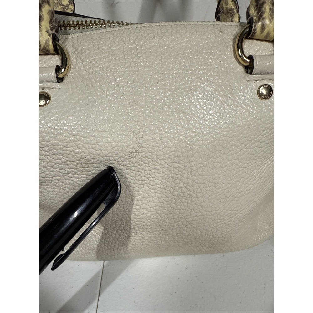 Coach Pebble Leather Emma Satchel w/ Signature Canvas and Snake Embossed Leather - Picture 8 of 14